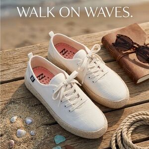 Billabong Cream Canvas Lace-Up Sneakers